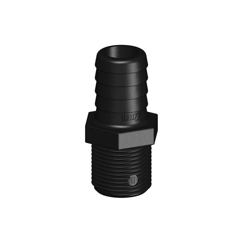 Trudesign slangestuds komposit, sort Trudesign Slangestuds han komposit sort 3/4" 22mm