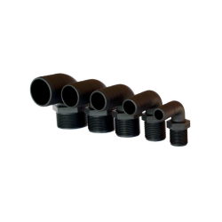 Trudesign Slangestuds 90� komposit sort 1 1/4