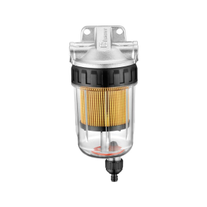 Brndstof filter 10 micron, alu top, klar med aftap.