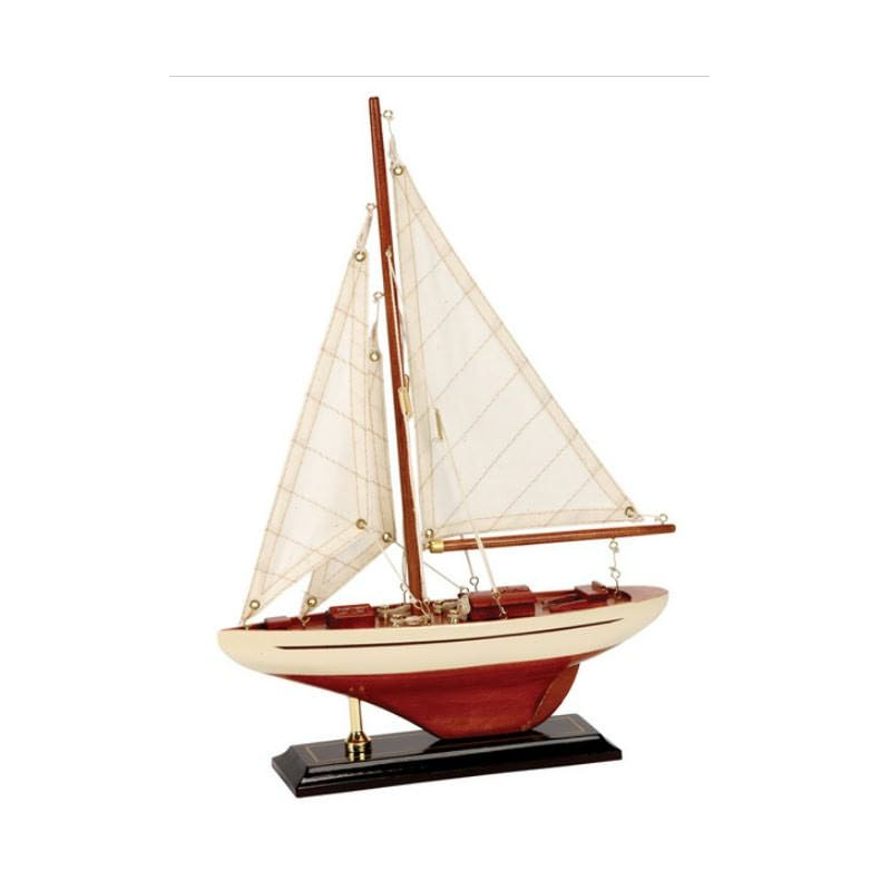 Modelskib Yacht - America's Cup, Cream, 26cm