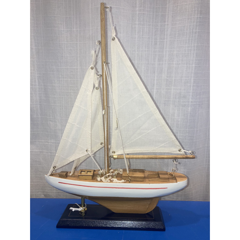 Modelskib Yacht - America's Cup, Cream, 26cm