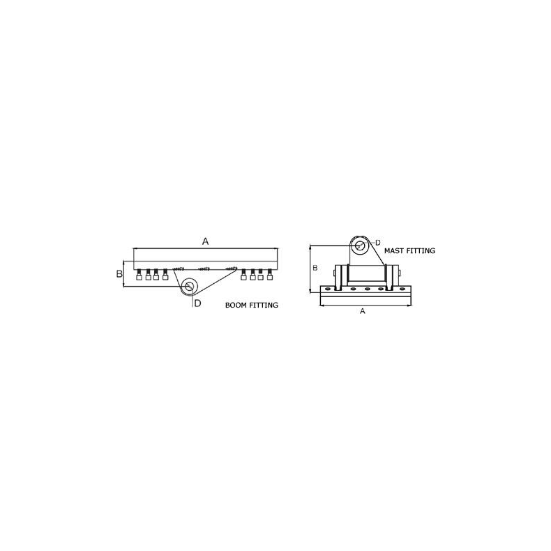 BOMFSTE TIL 102391, A mm 250, B mm 97, Bolt  mm M6* 15mm