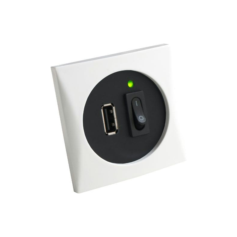 Usb-Kontakt 12-24v Ind, 5v/1a Ud, Hvid