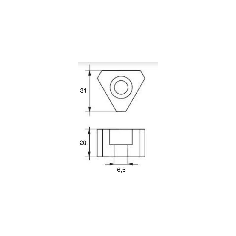 Zink gori tri-nut 31x20 6,5mm