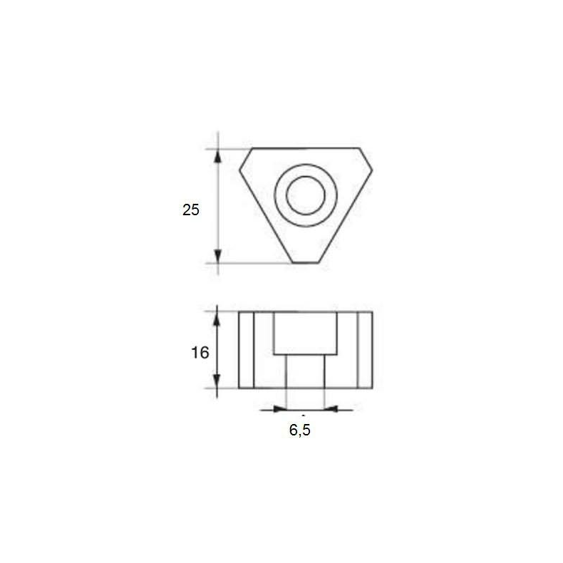 Zink gori tri-nut 25x16 6,5mm