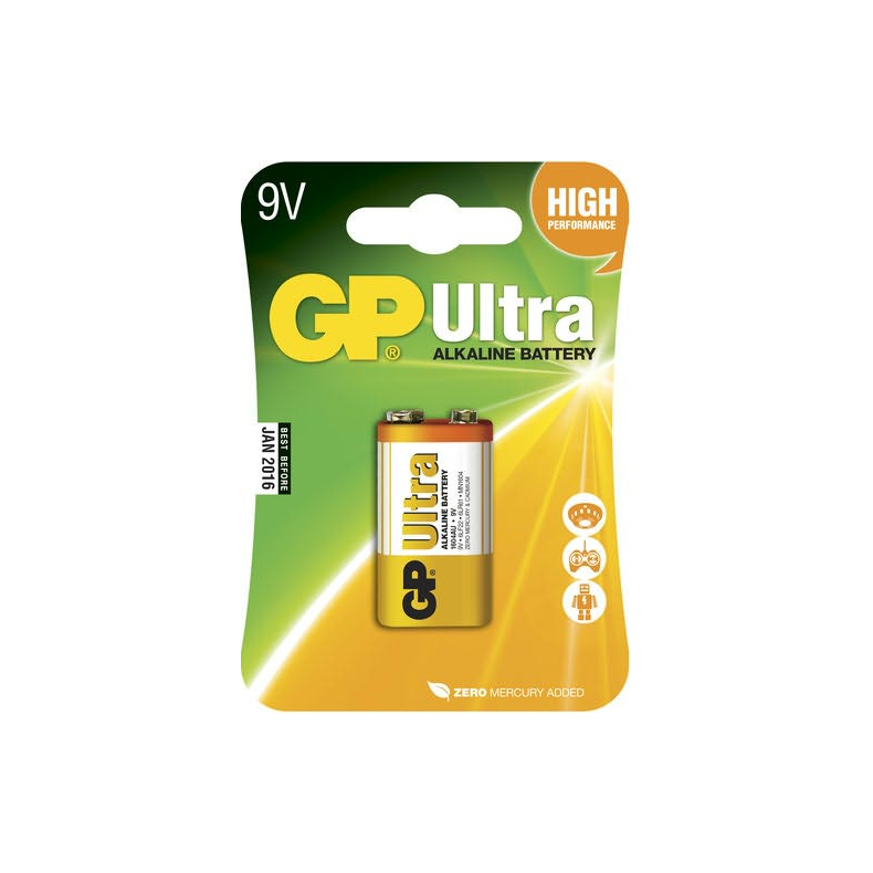 GP Alkaliske Batterier Batteri 9v, gp 6lr61 special lithium
