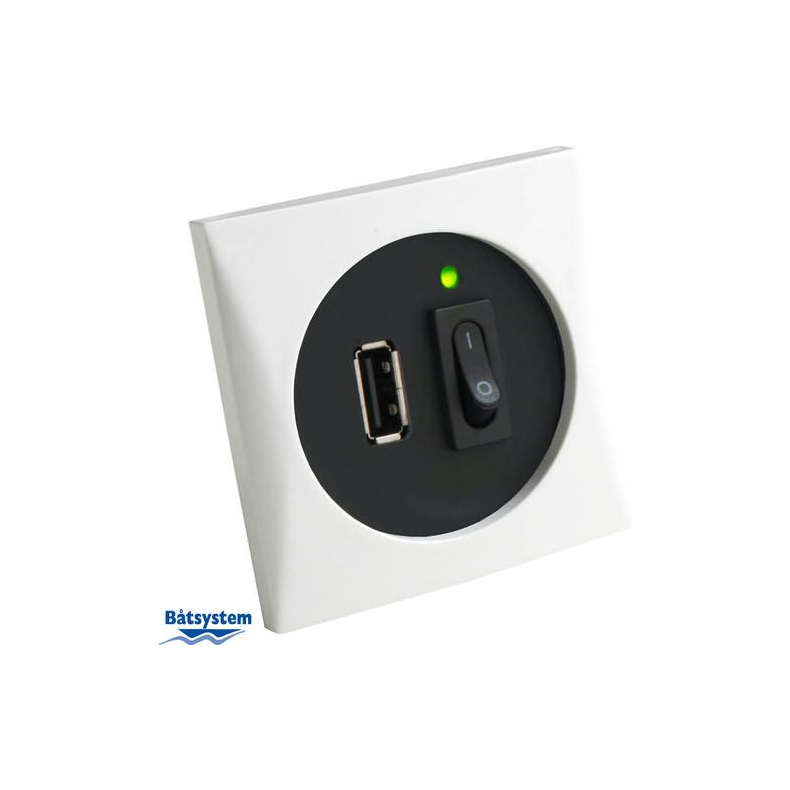 Usb-kontakt, hvid, 12-24v, 2ah