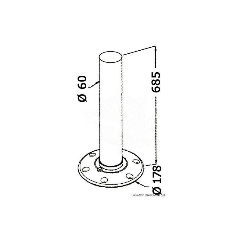 Bordstativ, Finish Satin/mat, Model Fast hjde 685 mm, Rrdimension  mm 60