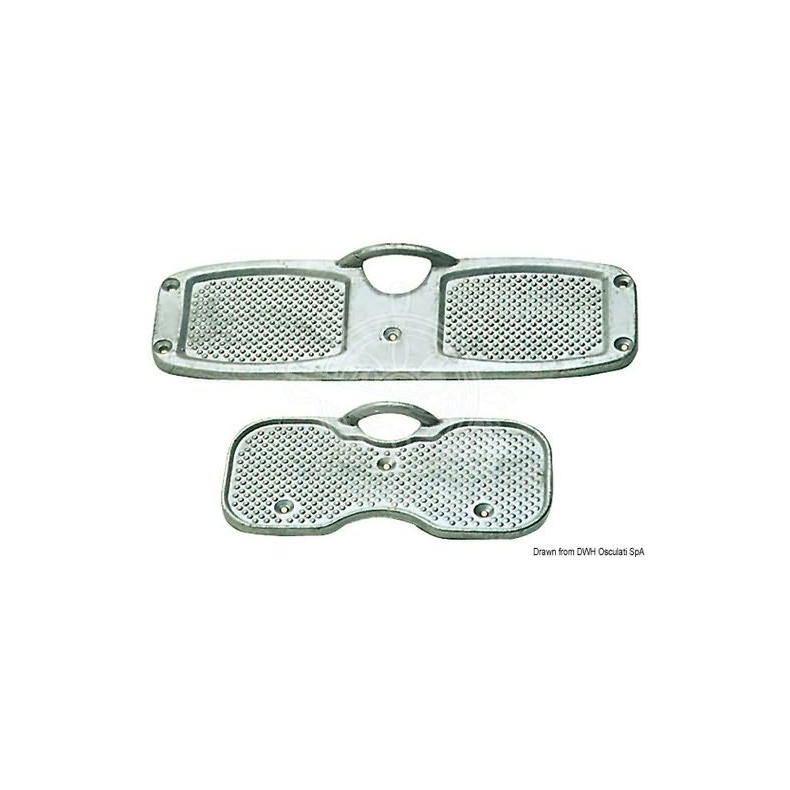 Beskyttelsesplade til hkken, metal Alloy transom pad 316x100 mm