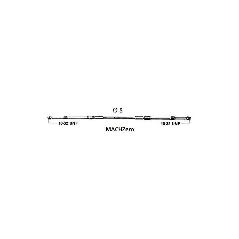 Styrekabel, Machzero, lavfriktion, Lngde cm 244, Lngde fod 8