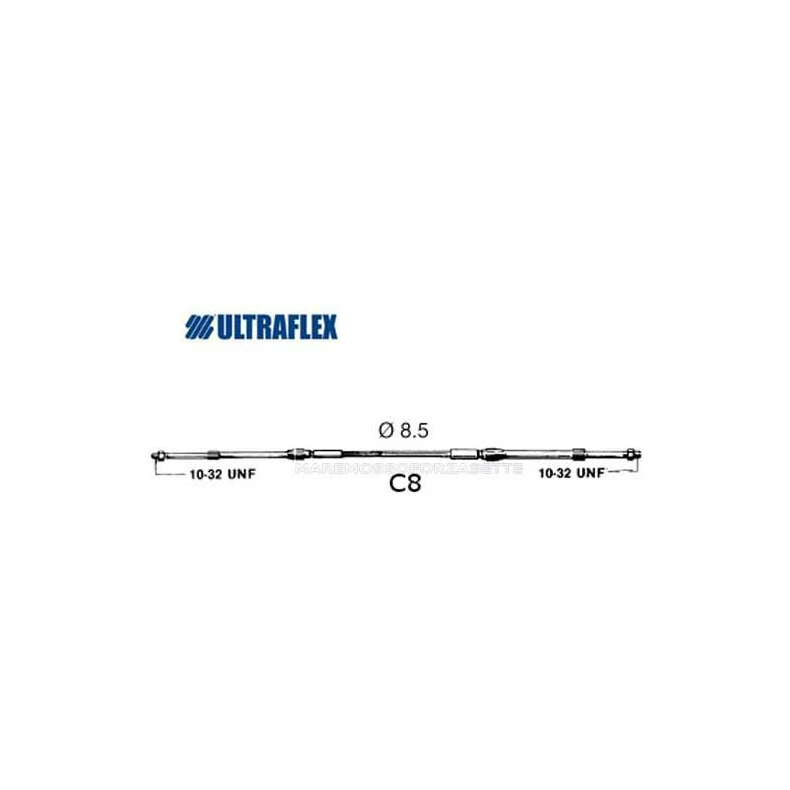 Styrekabel C8, Lngde cm 580, Lngde fod 19