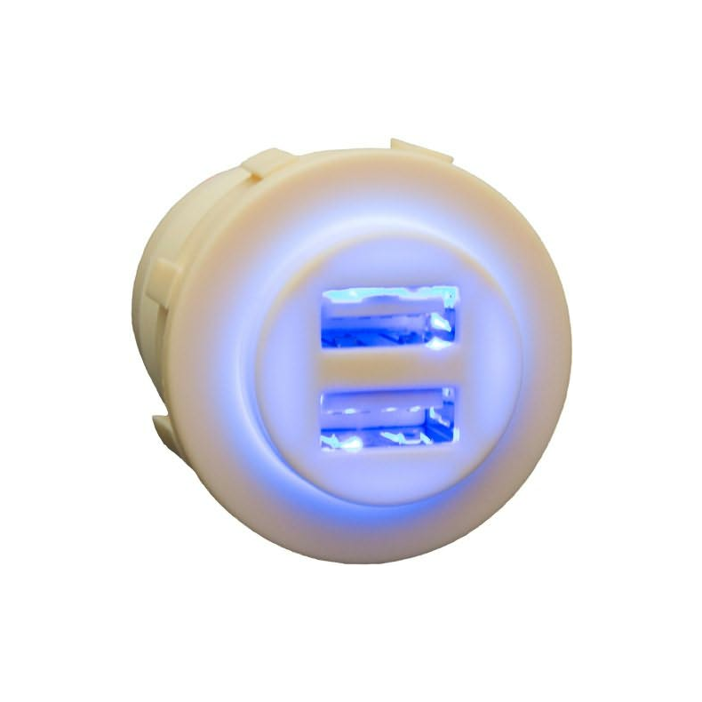 USB udtag dobbelt Usb udtag dobbelt, 5a hvid