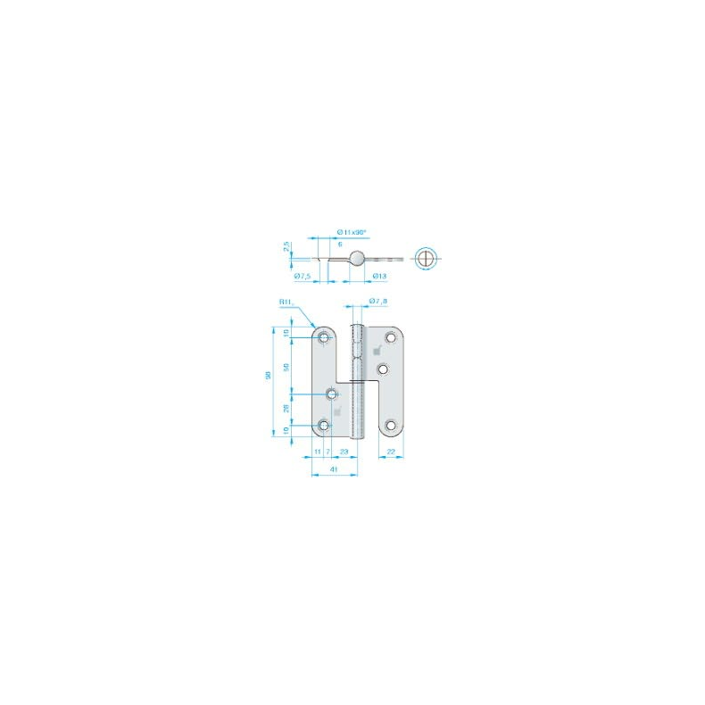 DRHNGSEL 82X98MM RFR. VENSTRE HNGT