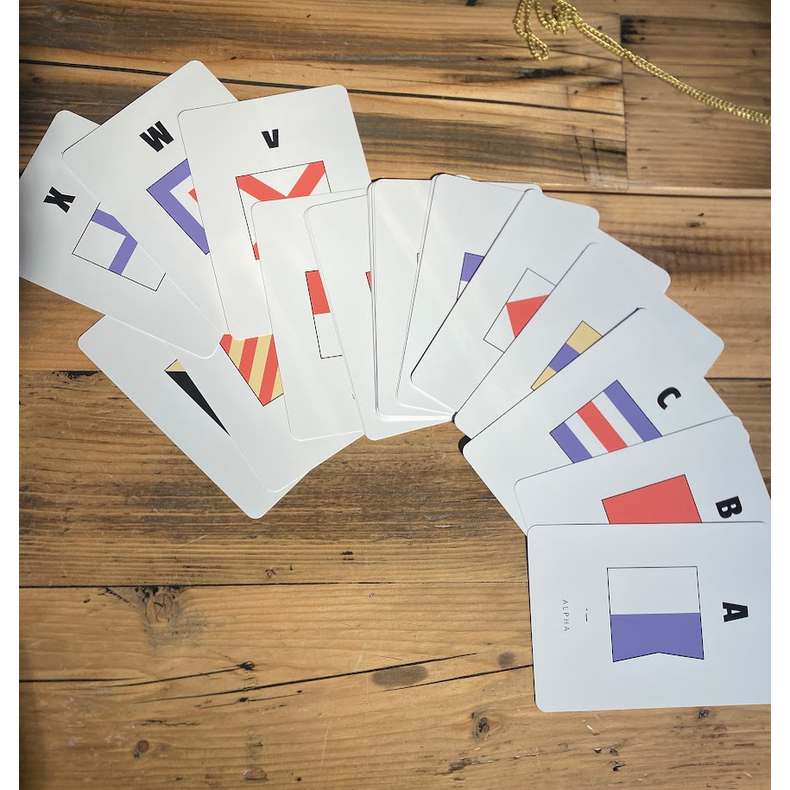 Kort med signalflag A - Z 	Kort med signalflag A-Z 26 stk