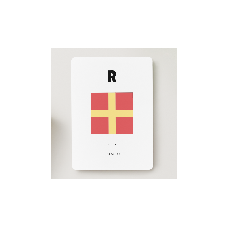 Kort med signalflag A - Z Kort med signalflag R