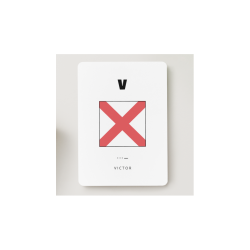 Kort med signalflag A - Z Kort med signalflag V
