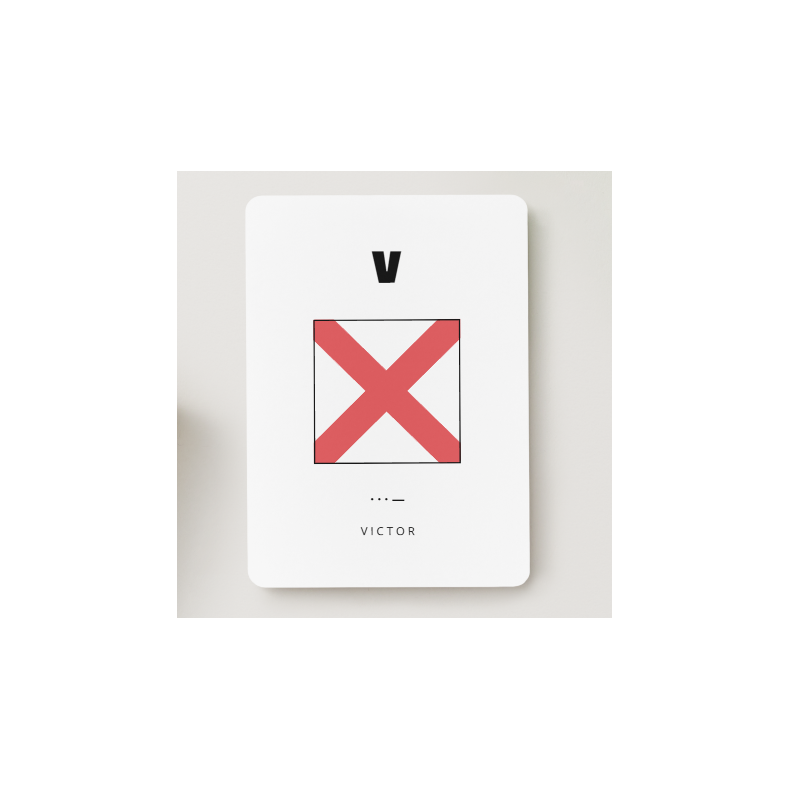 Kort med signalflag A - Z Kort med signalflag V