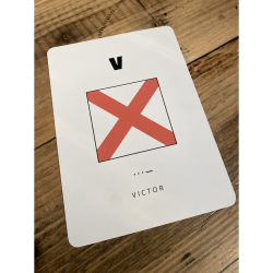 Kort med signalflag A - Z Kort med signalflag V