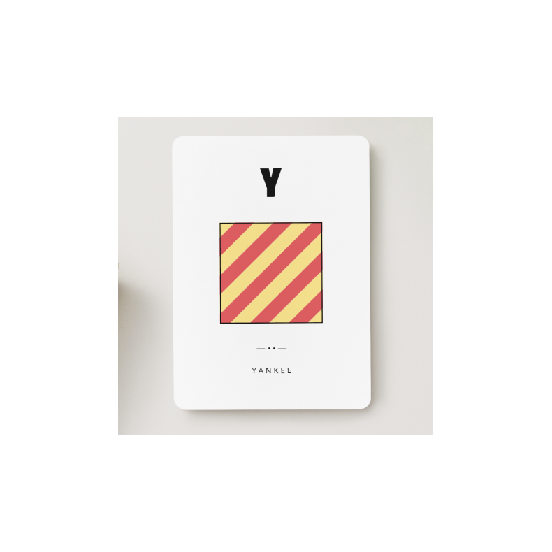 Kort med signalflag A - Z Kort med signalflag Y