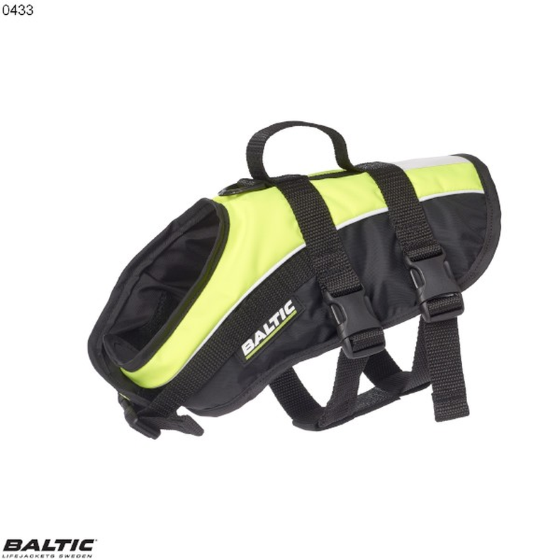 Hundevest Macot UV_Gul-Sort BALTIC 0433 Str. 0-3