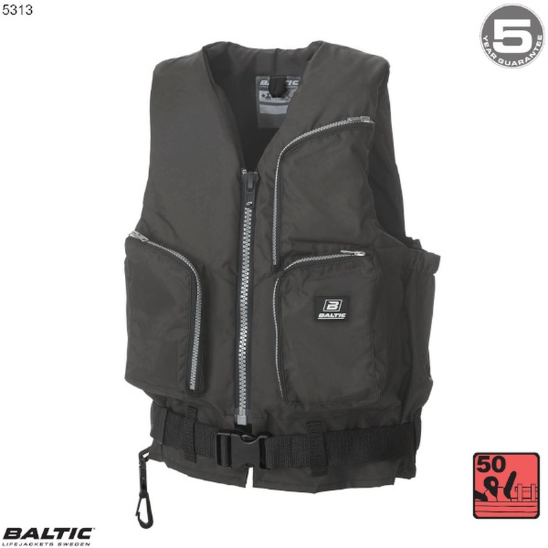 Outdoor svmmevest Sort BALTIC 5313 Str. 50-70