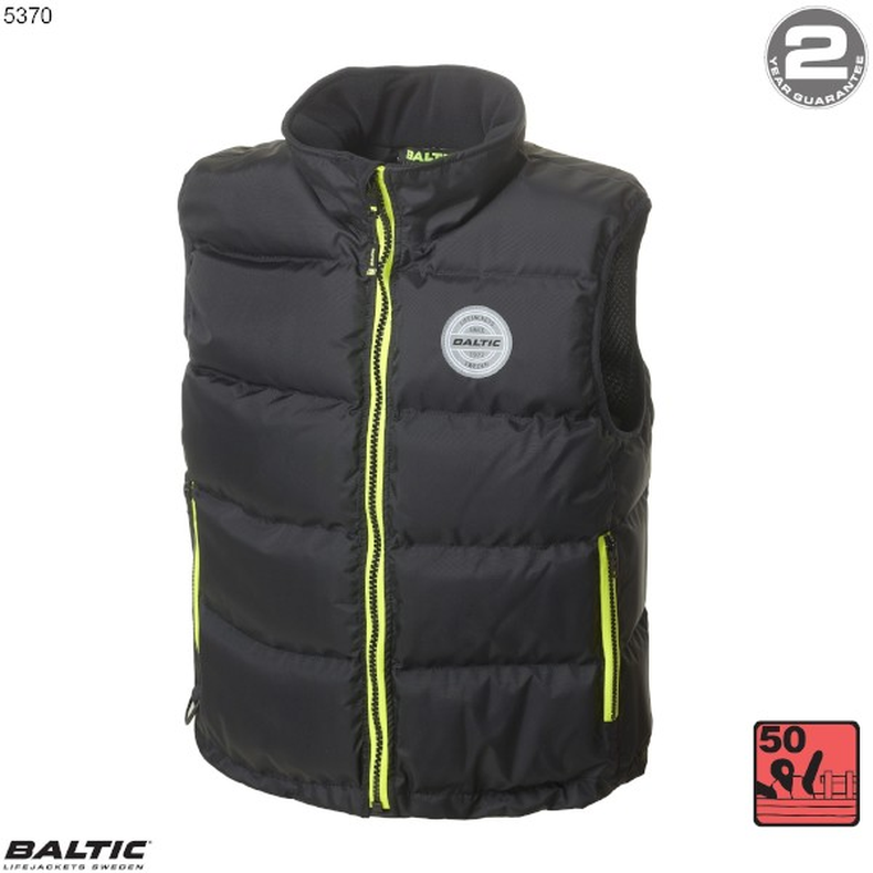 Surf and Turf Junior flydevest Sort BALTIC 5370 Str. 40-50