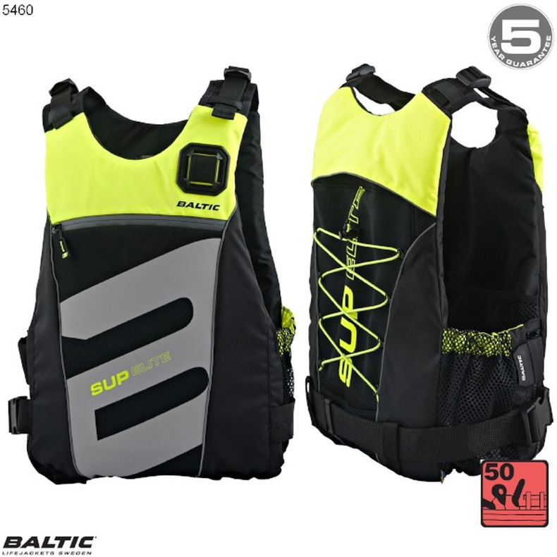 SUP Elite svmmevest UV_Gul-Sort BALTIC 5460 Str. 30-50