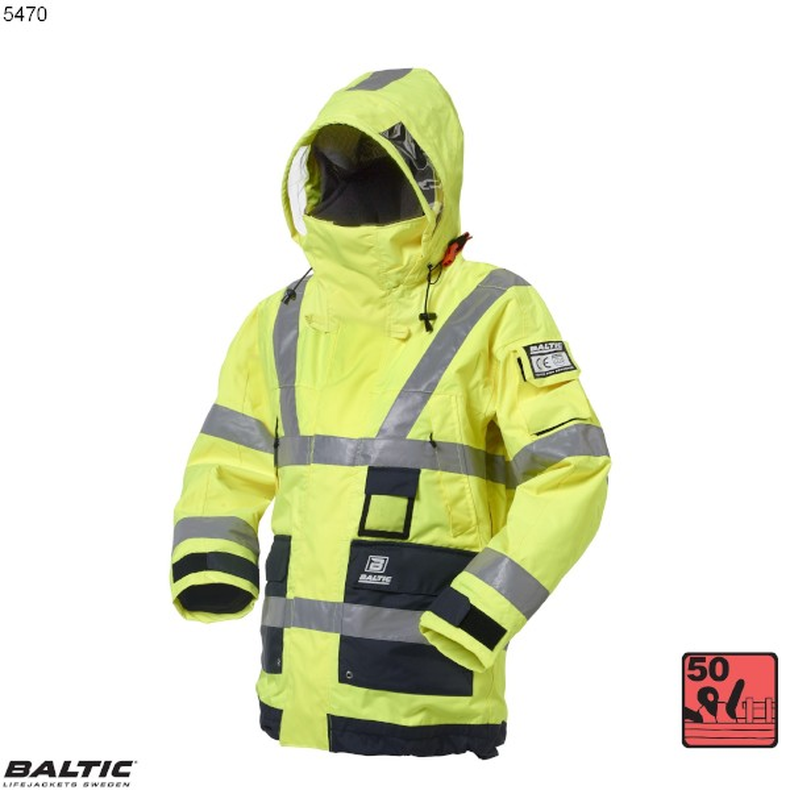 Dock Flydejakke UV_Gul-Navy BALTIC 5470 Str. 100+