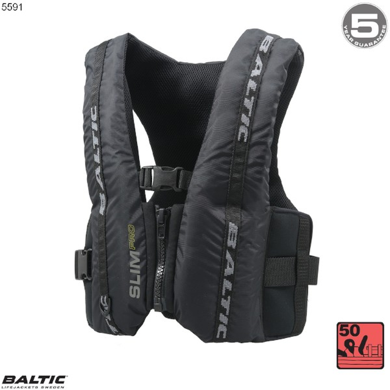 Slim svmmevest Sort BALTIC 5591 Str. 70-90