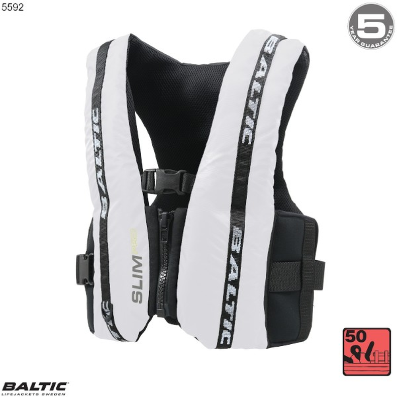 Slim svmmevest Hvid BALTIC 5592 Str. 50-70