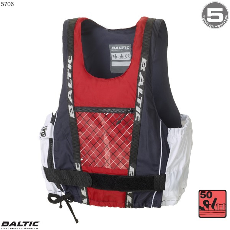 Dinghy Pro Jolle-, Kajak-, SUP vest Navy-Rd/Hvid BALTIC 5706 Str. 50-70