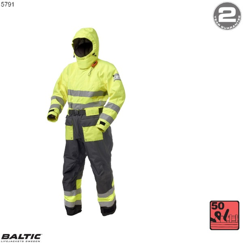 HiVis Flydedragt UV_Gul-Sort BALTIC 5791 Str. 100++