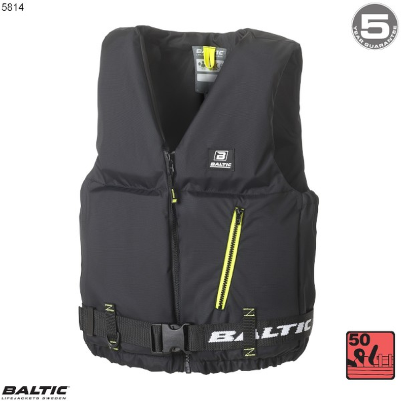 Axent Sejlervest Sort BALTIC 5814 Str. 90+