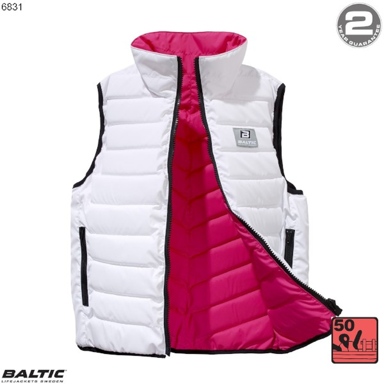 Flipper flydevest Unisex Hvid-Rosa BALTIC 6831 Str. 50-60