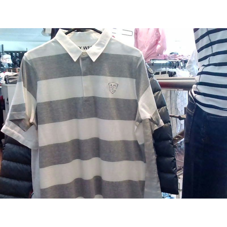 Owen Polo Grey Melange / Pearl Str. L