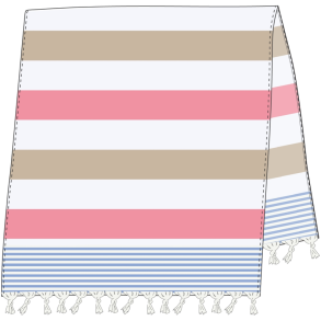Beach Towel  8006 Multistripe Pink Str. One Size