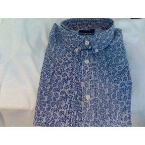 Key West Elvin Shirt Blue White Print Str. XL