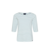 Marina Tee, Hvid/Agua Bl Stribet, 3/4 rmer, Str. Small