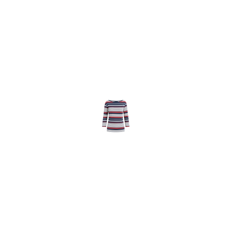 Dalia Long Sleeve Tee - Sr Navy-Pearl-True Red -L