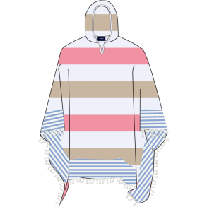 Beach Poncho Towels 8006 Multistripe Pink Str. One Size