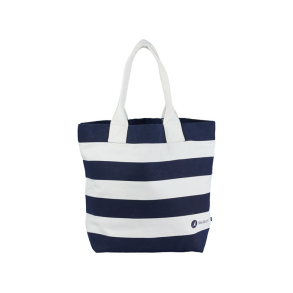 Key West Beach Bag Ecru-Navy Strib