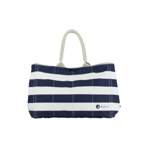 Key West Beach Bag Shopper Ecru-Navy Strib