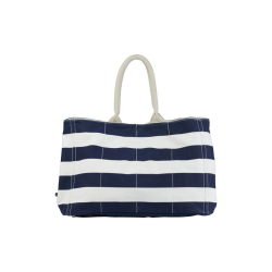 Key West Beach Bag Shopper Ecru-Navy Strib