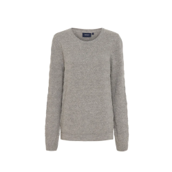 Jessie Crew Neck Knit Grey Melange Str. Xxl