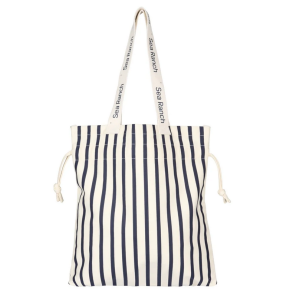 Striped Beach Bag - Ecru/SR Navy