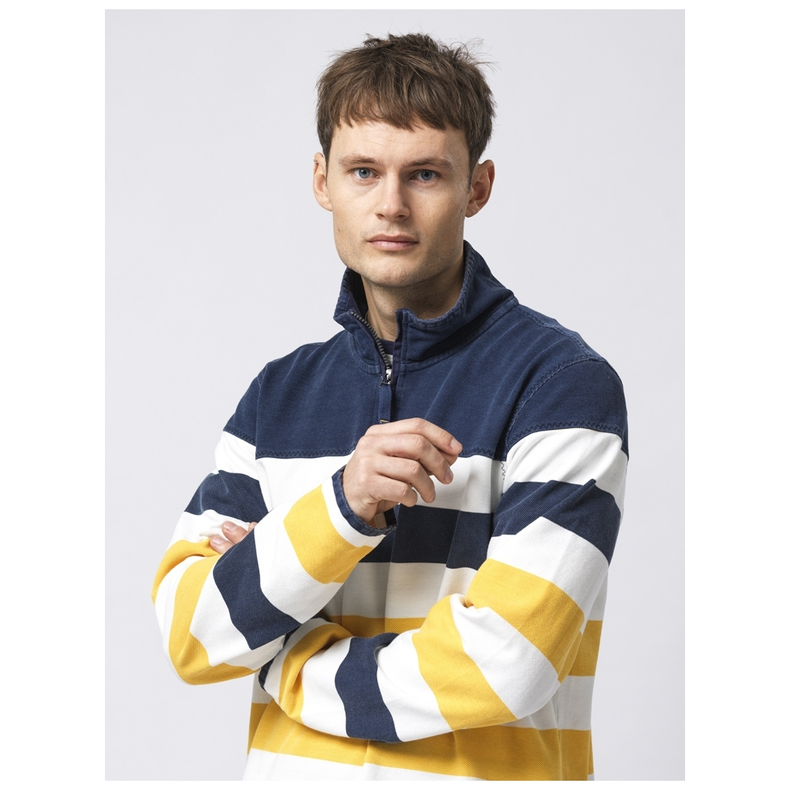 Ejvind Half Zip Sweat  1132 Pearl / Warm Yellow Str. XL