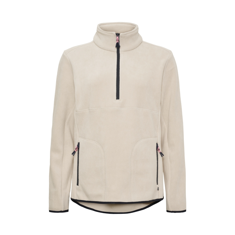 Lizzy dame teddy fleece half-zip - Beige  Lizzy dame teddy fleece half-zip - Beige - M