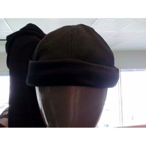 Fleece beret with adjustable strap - navy