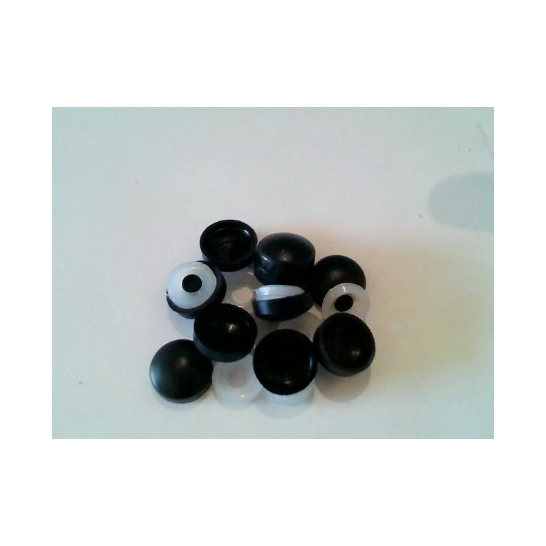Cap + Washer For Screw, Plastic, 3.5mm, White    10stk Cap + Washer For Screw, Plastic, 3.5mm, Black    10stk