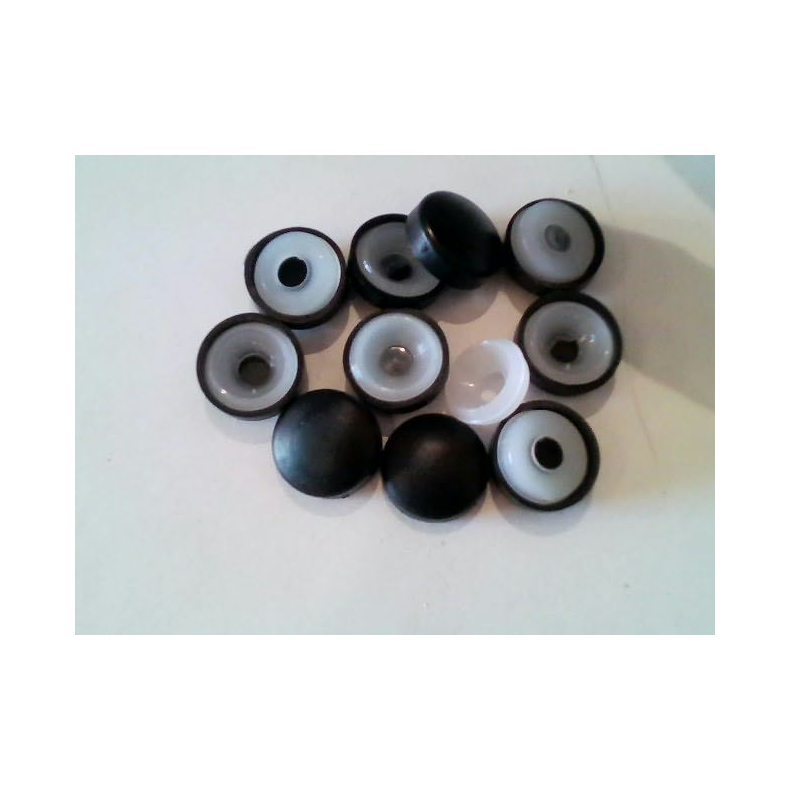 Cap + Washer For Screw, Plastic, 3.5mm, White    10stk Cap + Washer for screw, plastik  4,8 mm, Black 10stk